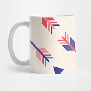 Navy Coral Tribal Arrows Pattern Indian Indigenous Mug